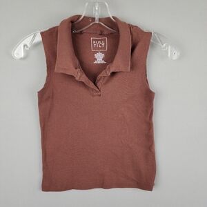 Full Tilt Brown Sleeveless Crop Top Sz Large